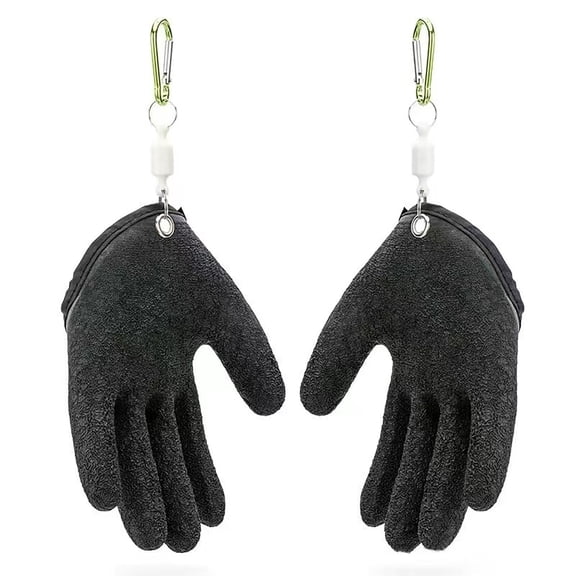 Ticikt Fishing Gloves, Professional Catch Fish Gloves for Handling,Catching,Cleaning,Fisherman Fishing Accessories,Color:Black