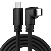 USB Type-C to Type-C Cable 6m (20ft), 5A Fast Charging, Nylon Braided, Right Angle 90-Degree Connector, Durable Braided USB-C Charging and Data Cable for VR Headsets and Devices
