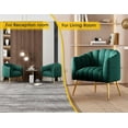 thumbnail image 4 of SEYNAR Oversized Glam Velvet Pumpkin Barrel Accent Chair,Modern Upholstered Cream Side Sofa Armchair for Living Room,Vanity(Green), 4 of 13