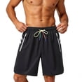 thumbnail image 5 of Bosfbaoi Plus Size Mens Lightweight Quick-Dry Running Athletic Shorts Elastic Waist Colorful Drawstring Gym Shorts Men with Zipper Pockets, 5 of 9