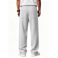 thumbnail image 4 of GrmtClth Casual Pants For Men, Oversized Plain Waffle Leisure Bottoms, Loose Wide Leg Elastic Waist Drawstring Trousers, Year Round Street Relax Outfit White 4XL, 4 of 4