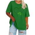 thumbnail image 1 of Nuoqisi T-Shirt de Base pour Femmes, Imprimé de la Saint-Patrick, Grande Taille, Col Rond, Manches Courtes, Printemps/été, 1 of 4
