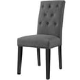thumbnail image 5 of Modern Contemporary Urban Design Dining Kitchen Room Side Chair, Set of Two, Fabric, Grey Gray, 5 of 5