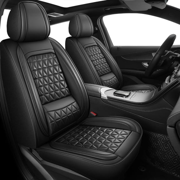 Leather Seat Covers Fit for Ford Edge 2007-2026 Breathable Waterproof Stylish Car Seat Cover Automotive Interior Accessories(5 Seats Black)