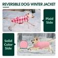 thumbnail image 4 of Kuoser British Style Plaid Dog Winter Coat, Windproof Cozy Cold Weather Jacket for Dogs, Pink, S, 4 of 7