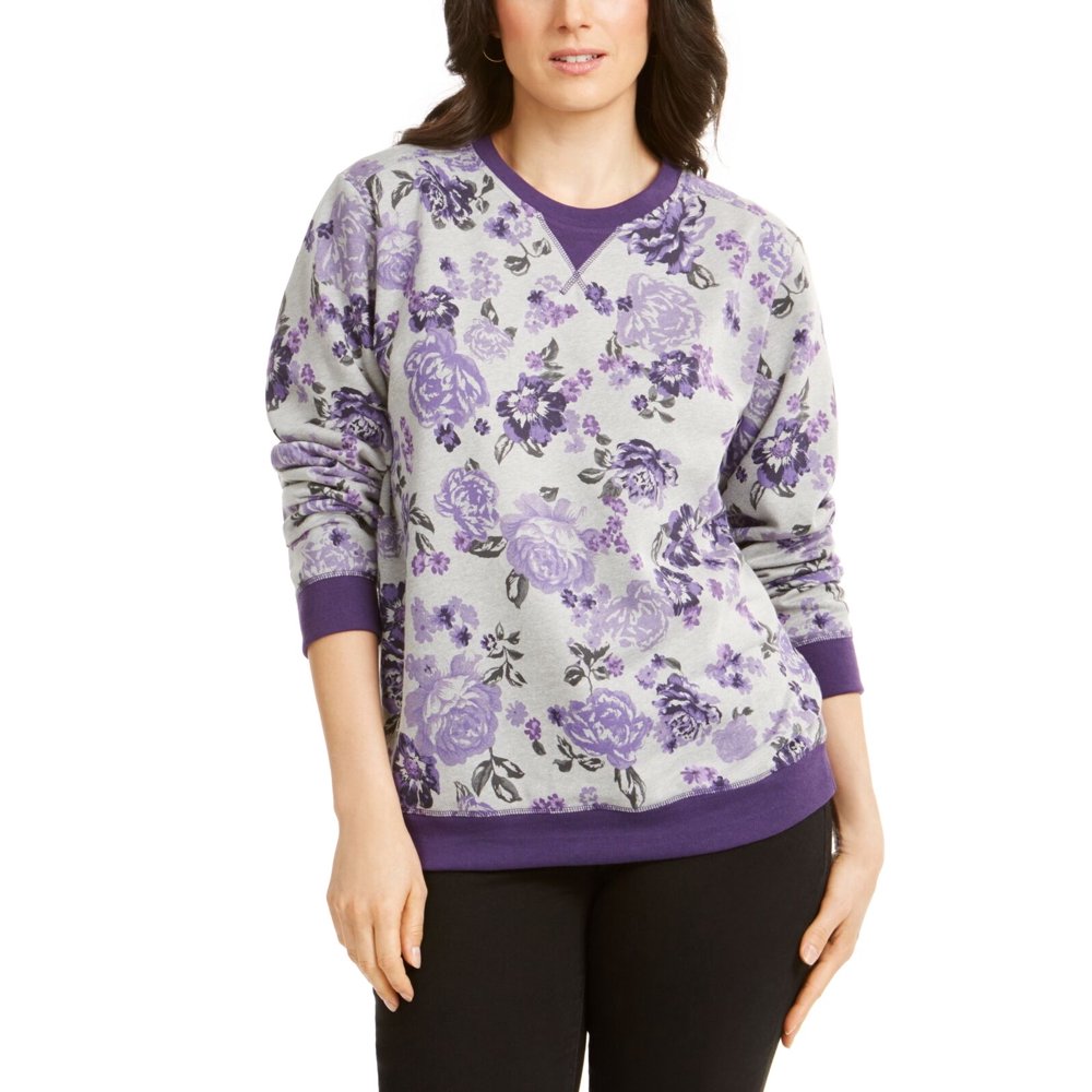 Karen Scott Karen Scott Women's Cotton Blend Fleece FloralPrint