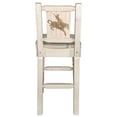 thumbnail image 2 of Homestead Collection Barstool w/ Back, w/ Laser Engraved Bronc Design, Clear Lacquer Finish, 2 of 5