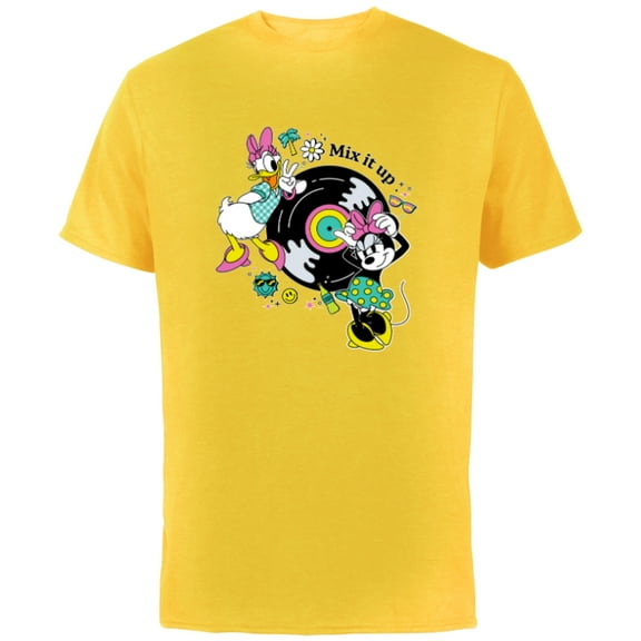 Disney Minnie and Daisy Mix It Up Retro - Short Sleeve Cotton T-Shirt for Adults - Customized-Yellow