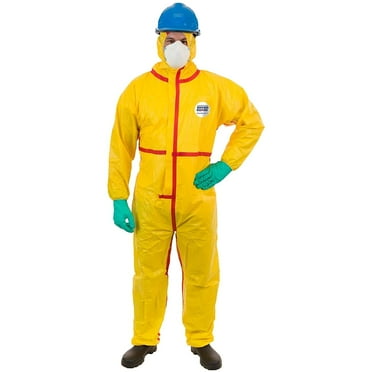 Chemsplash Hooded Coverall,Elastic,Yellow,5XL,PK6  7015YT-5XL