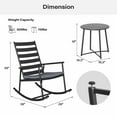 thumbnail image 6 of LAUSAINT HOME Outdoor Conversation Sets, 3-Piece Black Metal Patio Furniture Set with 2 Rocking Chairs, Gray Cushions, 6 of 7