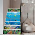 thumbnail image 2 of ZHAOCHENG piezas de pegatinas creativas 3D para escaleras con paisaje oceánico, pegatinas creativas 3D autoadhesivas para escaleras bajo el mar, calcomanías extraíbles con peces submarinos, corales y, 2 of 5