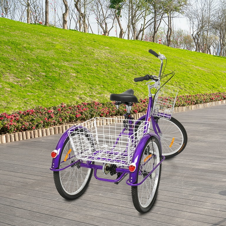 PEXMOR 7-Speed Adult Trike, 24/26 Inch Cruiser Bike with Folding