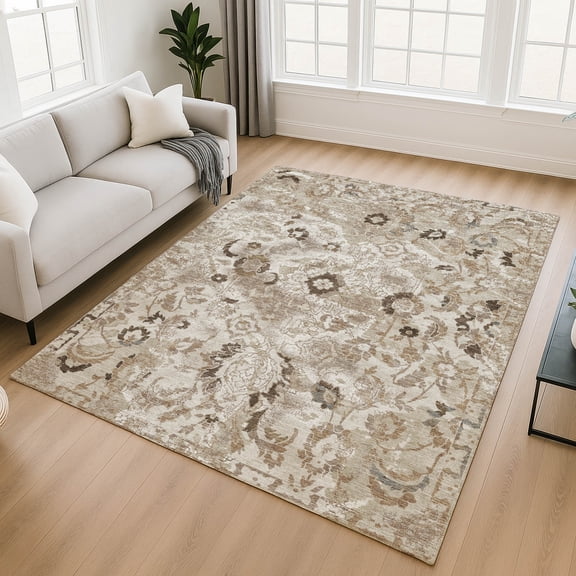 Addison Rugs Chantille Indoor/Outdoor Traditional Global Beige Machine Washable Rectangle Rug, 10' x 14'