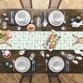 thumbnail image 5 of Easter Table Runner 13.8x71 Inches Long Floral Bunny Runner for Table Rabbit Green Buffalo Plaid Table Runners Washable Dresser Scarf for Kitchen Coffee Dining Seasonal Spring Holiday Party Decor, 5 of 6