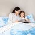 thumbnail image 5 of Erosebridal Dreamy Princess Bowknot 7-Piece Bedding Comforter Set,Blue Vintage Damask Flower King Bedding Sets For Girls Kids,Reversible, 5 of 7