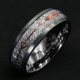 thumbnail image 3 of Tungsten Rings for Men Wedding Bands for Him 8mm Silver with Rose Gold Arrow, 3 of 5