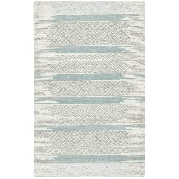 SAFAVIEH Metro Rae Striped Area Rug, Natural/Light Grey, 6' x 9'