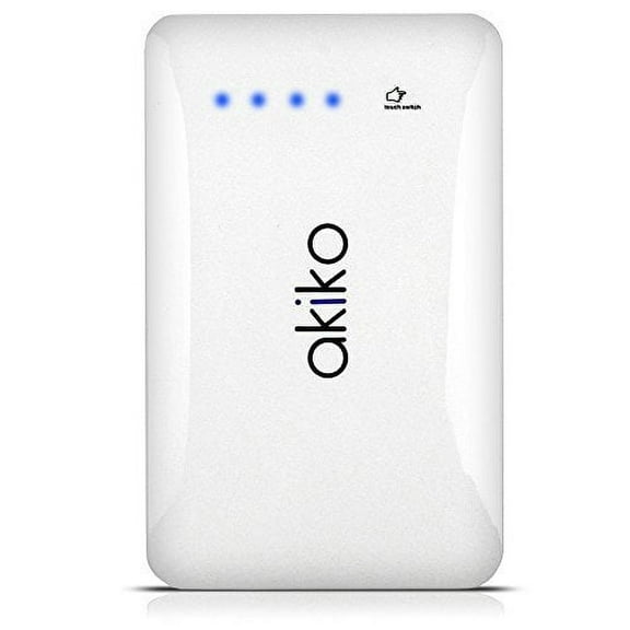 Akiko 9000mAh Ultra Slim Premium External Battery Pack Charger Powerbank with Dual USB Port (2.1A/ 1.5A Output) - Retail Packaging - White