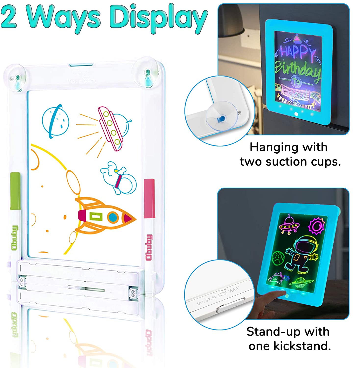 LED Light Up Tracing Pad Coloring Drawing Dry Erase Board Tablet Magic Toy Learn 