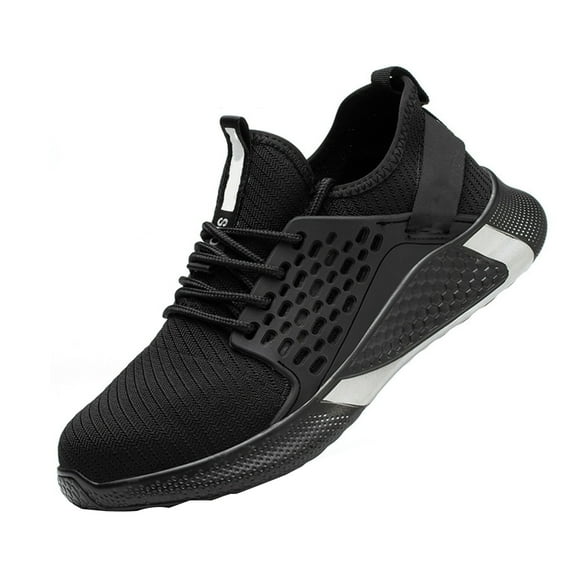 Sicherheitsschuhe Herren Leicht Arbeitsschuhe Damen Stahlkappe Bequem rutschfest Sportlich Sneakers Schwarz 5-10