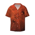 thumbnail image 3 of Goofa Spider Web Printed Men's Casual Short-sleeved Shirt,Lightweight Breathable Button-down,Summer Casual men's top,Versatile Fashion shirt-Medium, 3 of 7