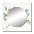 thumbnail image 2 of Designart "Minimalistic Charm Of Green Leaves" Leaves Square Mirror For Wall Decor - Large Green Square Mirror Printed Wall Decor - Traditional Square Living Room Mirror, 2 of 5