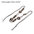 thumbnail image 3 of Unique Bargains 1 Pc Adjustable Waist Belt Bohemian Tie Belt Bohemian Triple Ring Pattern Brown, 3 of 5
