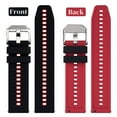 thumbnail image 3 of Silicone Watch Bands,20mm Quick Release Rubber Watch Strap for Men Women,Black&Red with Silver Buckle, 3 of 7