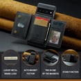 thumbnail image 3 of SaniMore Case for Google Pixel 7 Pro 6.7", Retro PU Leather Case Soft TPU Inner Detachable Magnetic Folding Card Pocket Flip Kickstand Anti-drop Shockproof Protectiive Case, Black, 3 of 11