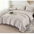 thumbnail image 2 of RYNGHIPY 3 Pcs Pom Pom Fringe Comforter Set King Size Beige Grey Boho Aesthetic Bedr Set Ultra Soft Cute Lightweight Bedding Set for All Season(Beige Grey, King), 2 of 5