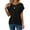 Black, variant on Kukoosong Women's Crew Neck Short Sleeve Knit Crop Top with Asymmetrical Side Twist in Solid Color for Casual Loose Fit Comfortable Everyday Wear