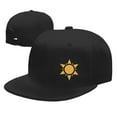 thumbnail image 7 of DouZhe Flat Brim Cap Snapback Hat, Abstract Sun Star Weather Prints Adjustable Black Adult Baseball Cap, 7 of 7