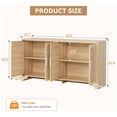 thumbnail image 3 of Four Door Storage Cabinet, Natural Rattan Side Table for Dining Room, Bohemian Style Coffee Table for Living Room, Oak Entryway Console Table, 3 of 9