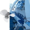 thumbnail image 3 of Marine Engine Outboard Propeller 664-45947-01-El 9 7/8 X 11 1/4 for 20-30Hp Aluminum Alloy 3 Blade Black 10 Spline Tooth R Rotation,1 * Outboard Propeller,white, 3 of 5