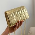 thumbnail image 1 of Bolsa De Hombro Bolso bandolera acolchado con hilo bordado de rombos para mujer (Champagne) Tmvgtek Para Estrenar, 1 of 5