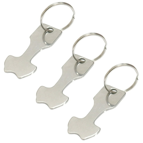 5 paquetes de llaveros metálicos para carrito de la compra | Candado de aleación de aluminio | 5,5 cm de largo para carritos de carga frontal | Accesorio de llavero portátil y resistente al óxido