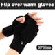thumbnail image 2 of Guantes de invierno para mujer, 2 guantes sin dedos convertibles de punto cálidos para mujer, regalos con gorro protector para manoplas, 2 of 5