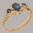 thumbnail image 2 of LBG British Made 10k Rose Gold Natural Sapphire Womens Engagement Ring - 33 size options - Size 4.5, 2 of 9