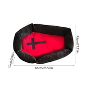 Gothic Cat Bed,Washable Coffin Cat Bed Red and Black Gothic Pet Furniture Activity Center for Halloween