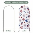 thumbnail image 4 of 4th of July Arch Backdrop Cover, Spandex Fitted Wedding Arch Cover, Independence Day Blue Red Star Fireworks Round Top Stand Covers for Birthday Ceremony Bridal Shower Party Decor 5x2.1 Ft, 4 of 9