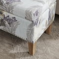 thumbnail image 3 of Linon 32” Stephanie Blue and Green Palm Leaf Print Upholstered Storage Ottoman Bench, 3 of 22