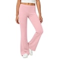 thumbnail image 2 of BXJX Girls Flare Pants, School Casual Stretch Elastic Waist Kids Yoga Pants Pink Size 9-10 T, 2 of 8