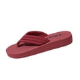 thumbnail image 2 of PiGOGI Women's Flip Flops Thick Sole Non-Slip Comfortable Beach Slippers Lightweight Summer Casual Wine 5.5, 2 of 9