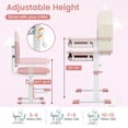 thumbnail image 5 of Gymax Kids Desk & Chair Set Height Adjustable Children School Study Table & Chair Pink, 5 of 7