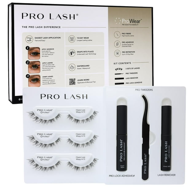 Kit de inicio de pestañas Pro Lash Classic Luxe Wispy n.º 15 a prueba de agua