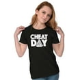 thumbnail image 3 of Cheat Day Pizza Fitness Food Craving Womens Fitted Plus Size Graphic Tee Brisco Brands 2X, 3 of 5