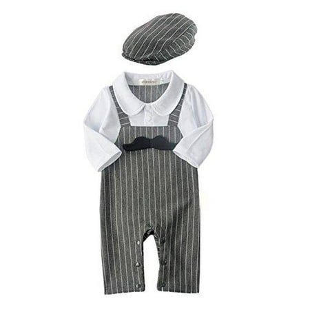 

stylesilove 3D Mustache Long Sleeve Baby Boy Romper Onesie Clothing Set - 2 Colors