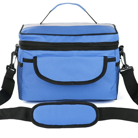Kids Baggies Shorts - 8L Waterproof Large Thermal Insulated Lunch Bag Box Tote for Men Women Kid with Adjustable Shoulder Strap with 5 Porckets for Work School Outdoor Picnic Food Storage Bag Blue Green