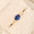 thumbnail image 3 of Blue Sapphire & Cubic Zirconia Band Ring, 925 Sterling Silver Ring. Minimalist Ring. Gift For Her., 3 of 5