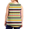 thumbnail image 5 of Tank Tops for Women Striped Oversize Tank Top with Crew Neck Sleeveless Womens Tops 4 Way Stretch Spaghetti Straps Basic Essentials Beach Summer Vacation Plus Size L-5XL, 5 of 7
